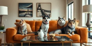 This stylish L.A. rental is designed so they never have to worry about pet hair again.png AI generated image using Flux AI