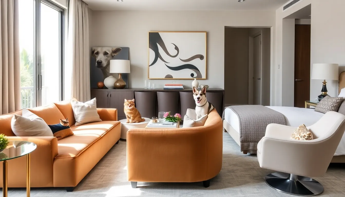 This stylish L.A. rental is designed so they never have to worry about pet hair again