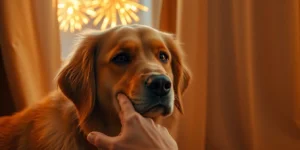 Worried about pets during fireworks season? Trainer reveals how to keep dogs and cats calm.png AI generated image using Flux AI